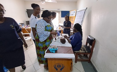 Child receiving continence care